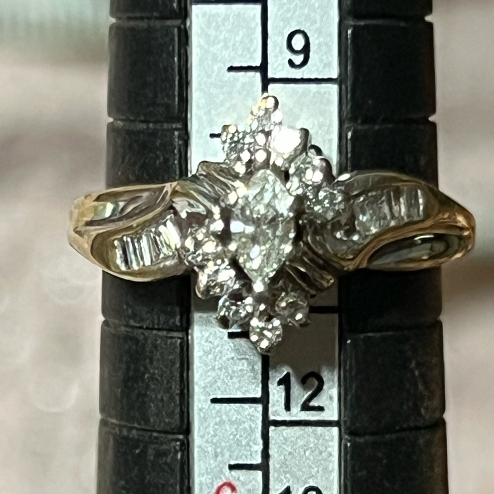 SALE!! 14k Solid yellow gold and naturall diamond ring - Picture 4 of 14